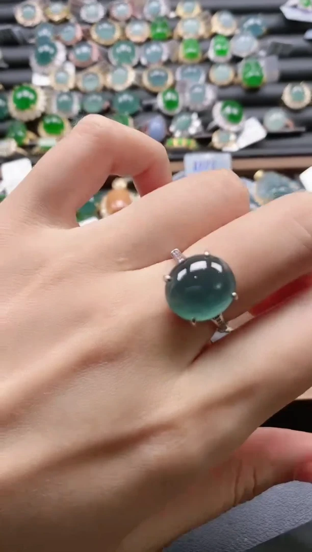 【闪购商品】翡翠戒指银S925镶嵌51511