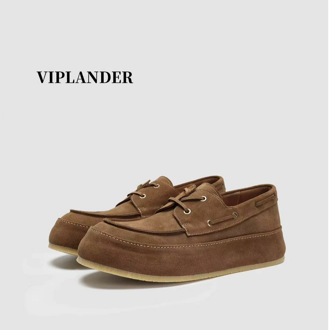 viplander【A1-5同楦】防水绒透气帆船鞋休闲英伦乐福鞋男夏A1-7