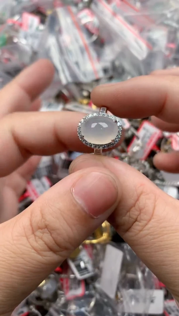 银S925镶嵌戒指翡翠333   5