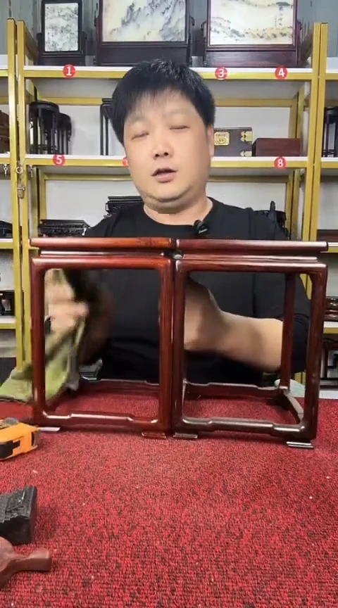 木红酸枝威奥明式花架22*16CM//对