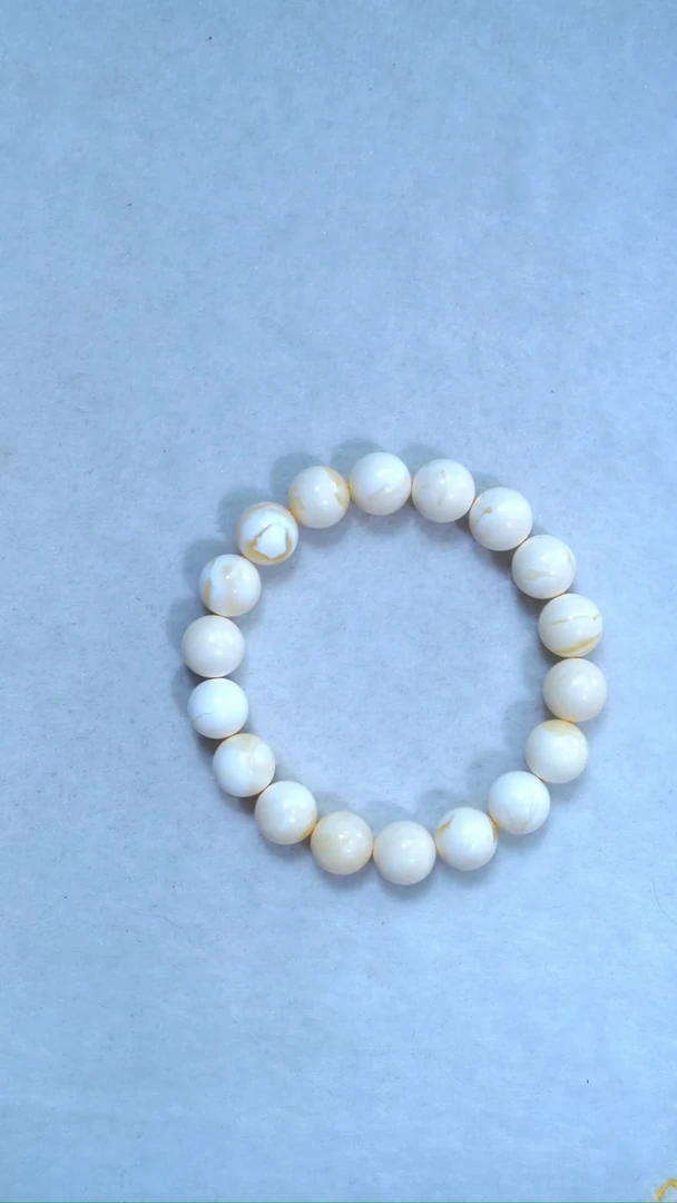 未镶嵌蜜蜡手链典藏级11.5mm漆瓷白天花版