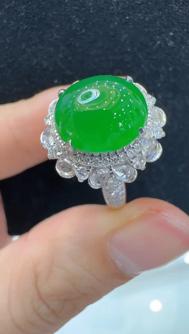 翡翠戒指18K金镶嵌多样性团购发一件