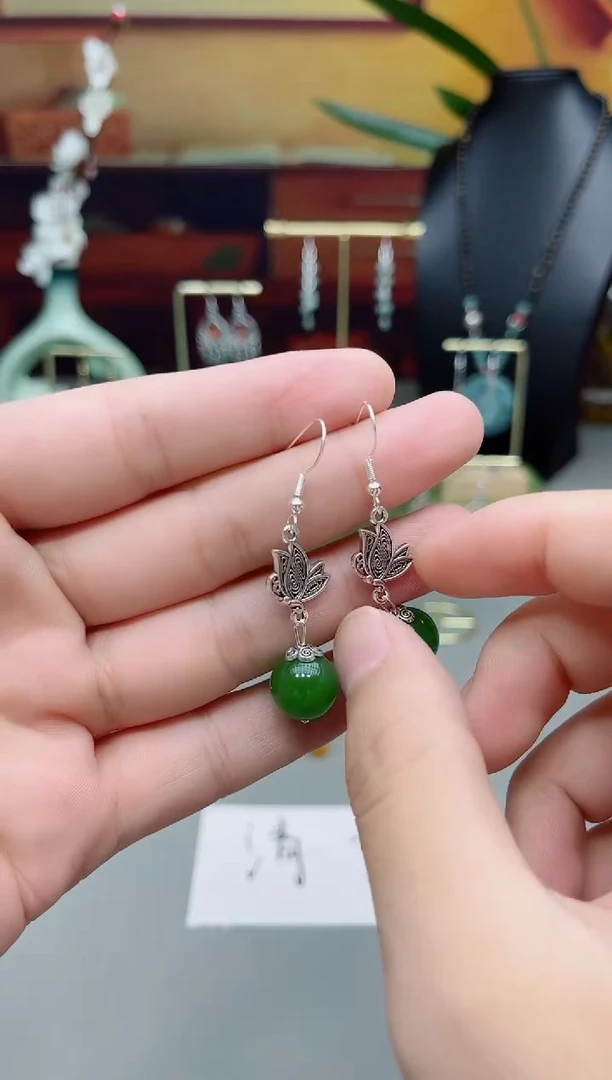 银S925镶嵌耳饰玛瑙/玉髓429