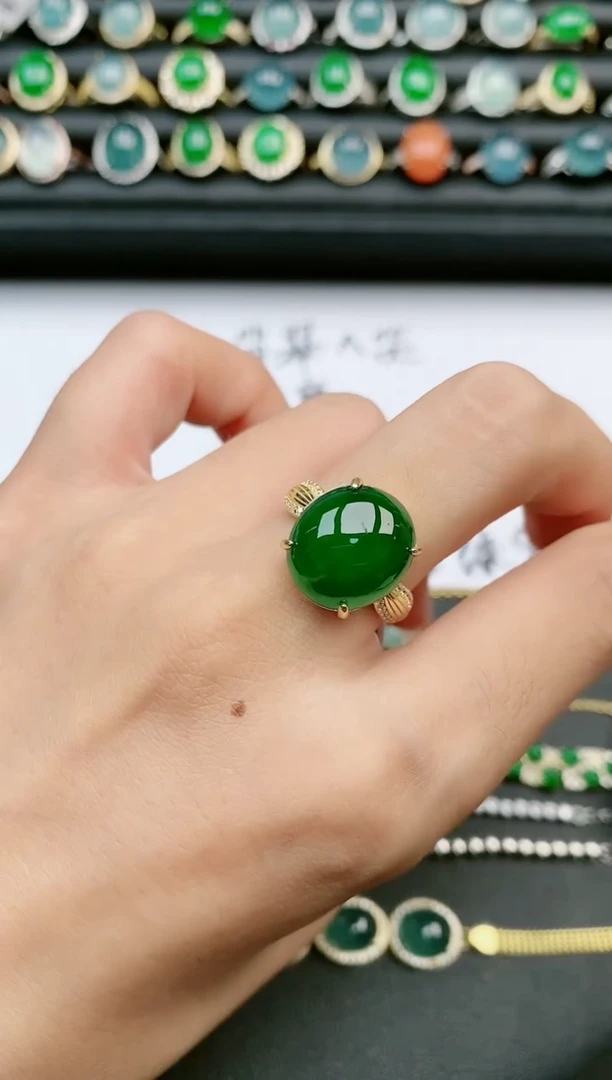 翡翠戒指银S925镶嵌11111