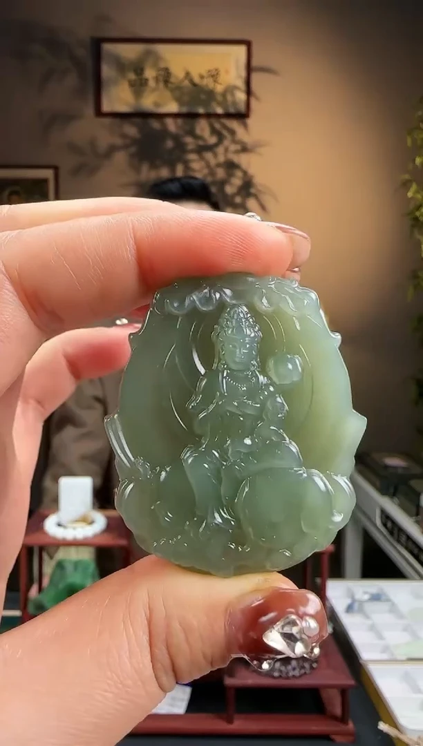 【闪购商品】和田玉吊坠未镶嵌冰晴普贤h498