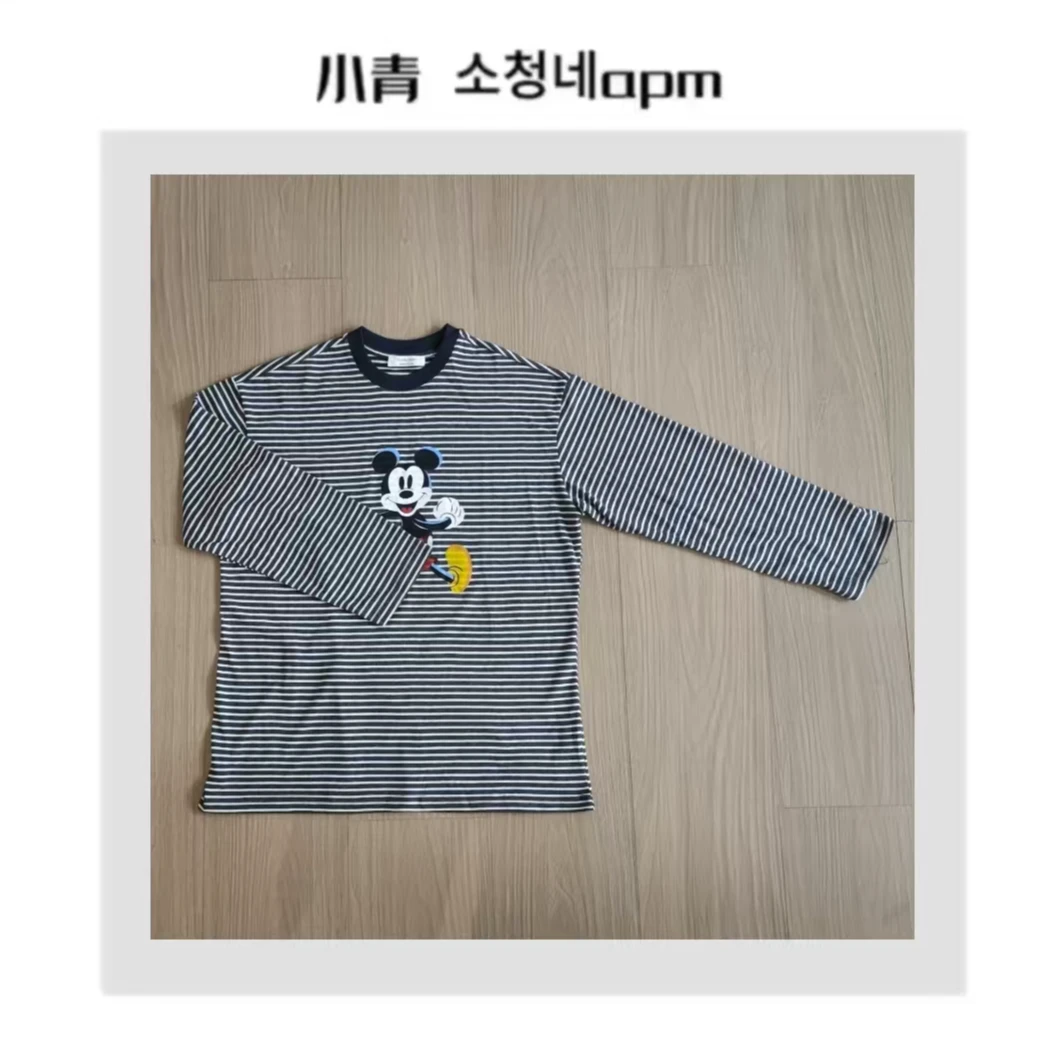 韩国东大门 米奇条纹T恤