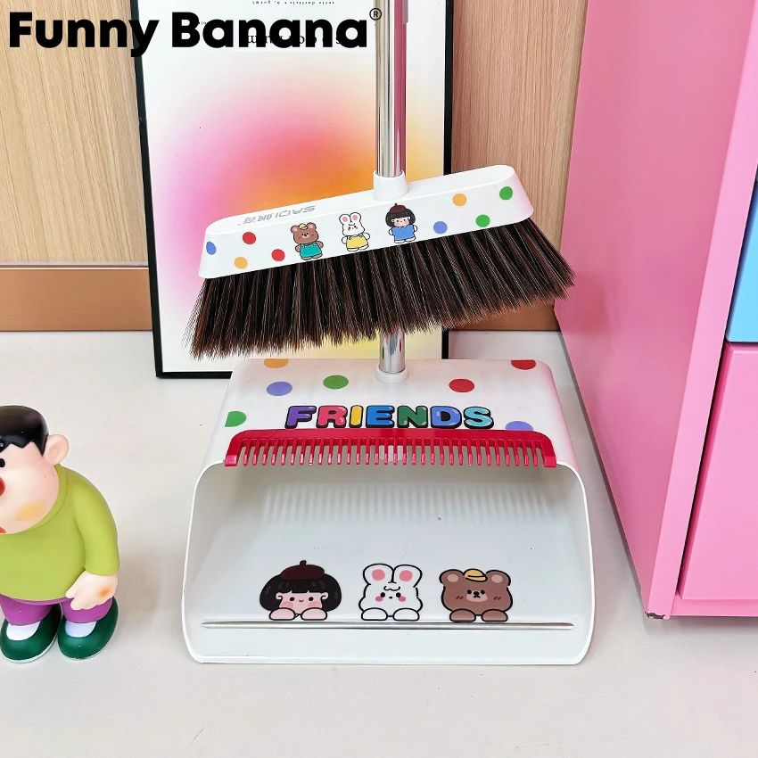 多巴胺波点扫把簸箕套装高颜值家用扫地组合扫帚垃圾铲不沾松弛感