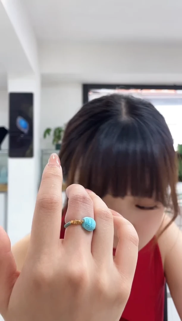 绿松石银S925镶嵌戒圈发货一件