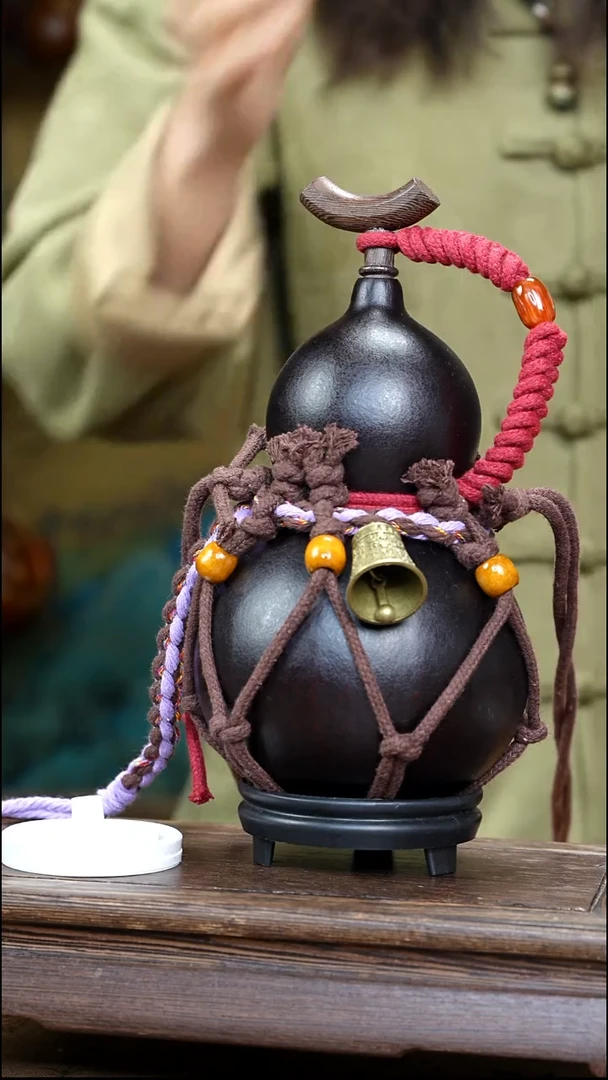 YZ104复古网兜款天然酒葫芦（一物一拍）