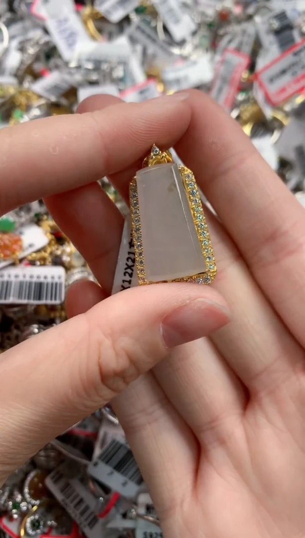 银S925镶嵌戒指翡翠1313--8