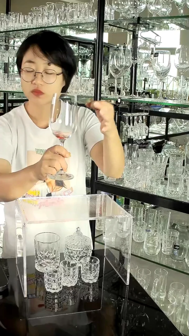 水晶玻璃平底款S81CD35红酒杯   2只