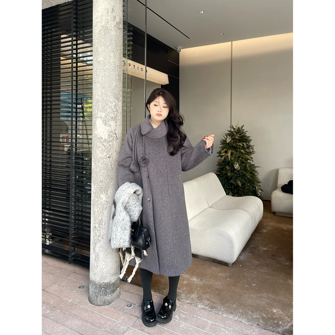 裂渡宣宣【唤醒冬日】韩系时尚单面呢女冬百搭显瘦夹棉外套ZY509A22