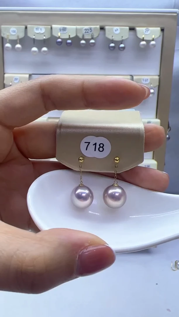 【闪购商品】淡水珍珠耳饰18K金镶嵌718