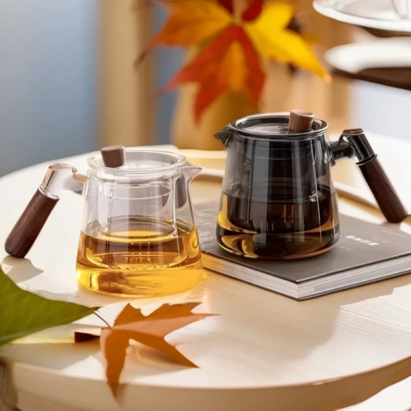 日式家用耐热玻璃泡茶壶煮茶壶简约煮茶耐高温茶水分离玻璃茶壶