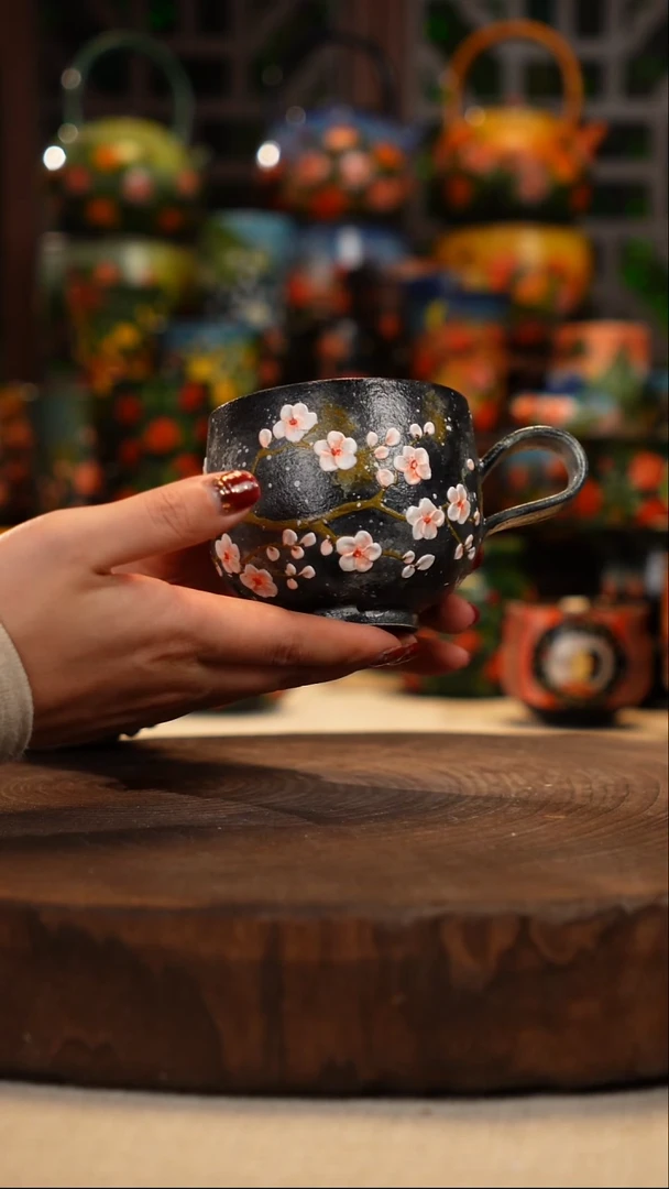 紫砂油画手绘釉下彩