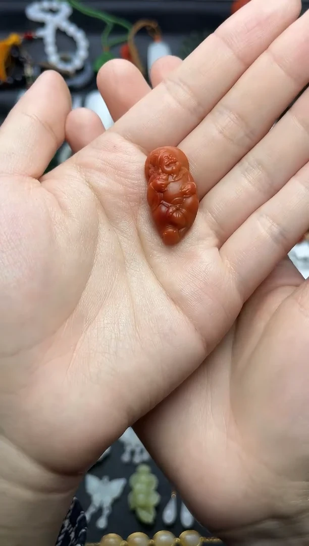 未镶嵌颈饰南红玛瑙财神【定制】06