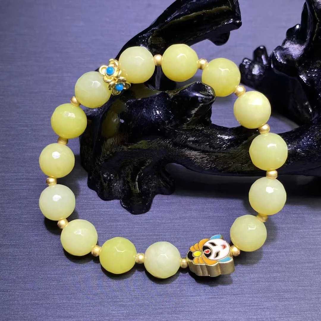 C11347（黑哥）卡10左右-金黄岫玉手串-WR