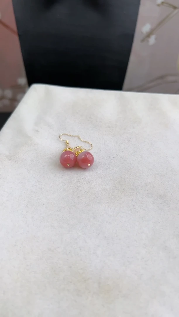 【闪购商品】玛瑙/玉髓耳钩银S925镶嵌10122156-耳钩