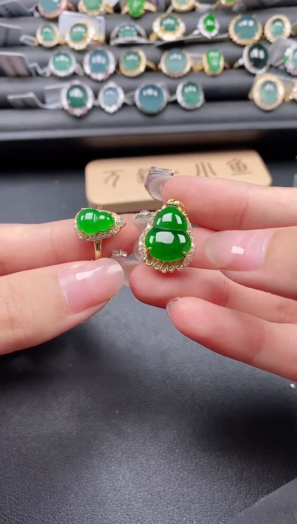 翡翠戒指银S925镶嵌51511