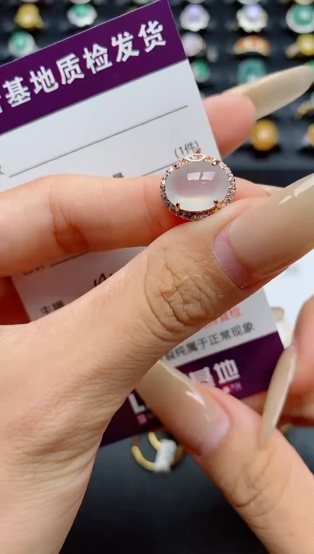 翡翠戒指银S925镶嵌.