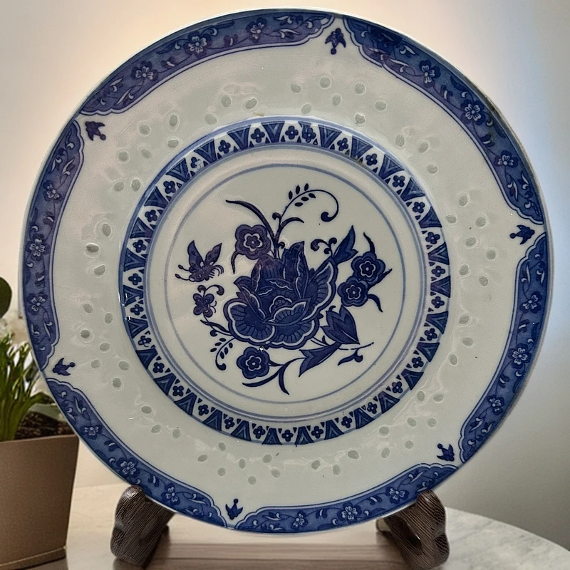 {微瑕慎拍}20cm清香赏盘景德镇高温经典复古摆件