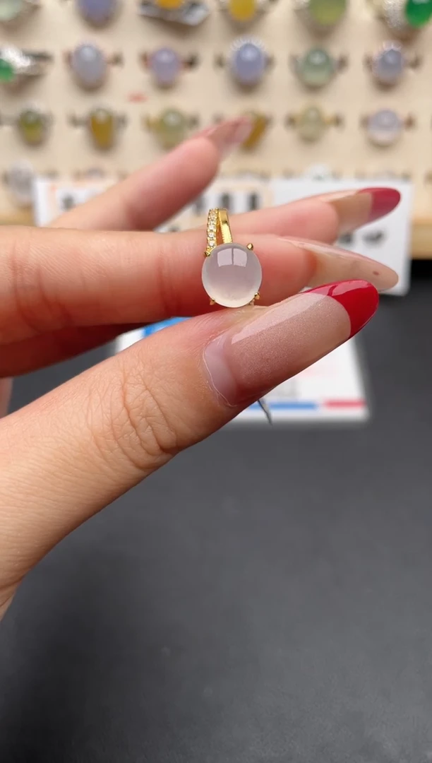 【闪购商品】翡翠戒指银S925镶嵌一物一证一礼盒