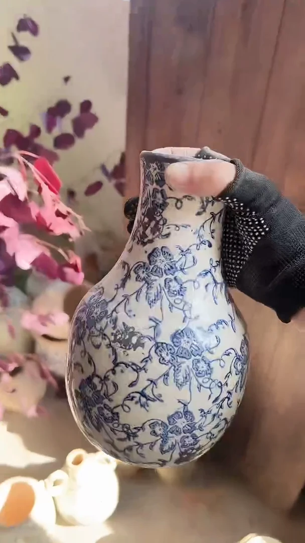 【闪购商品】陶瓷花盆高21.5cm内口5cm