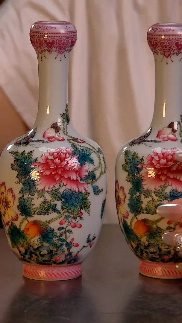 珐琅彩蒜头瓶精品陶瓷