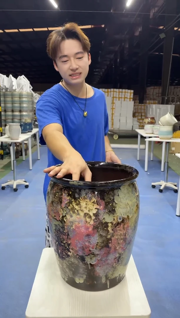 宜兴紫砂粗陶花盆24*30