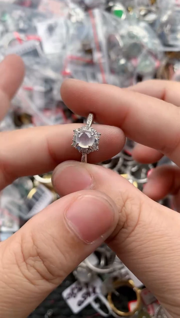 银S925镶嵌戒指翡翠333   7