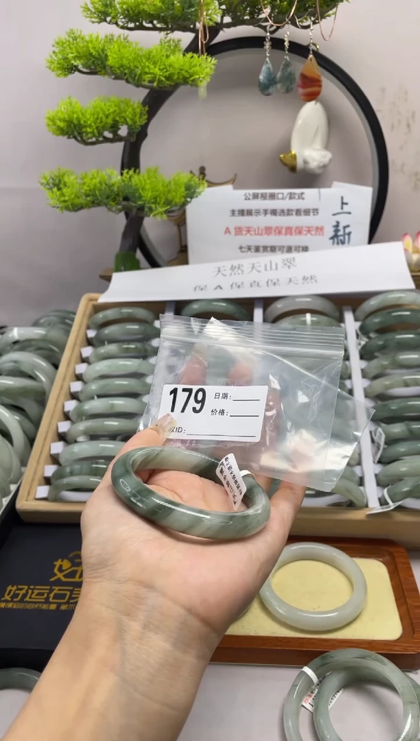 石英质玉（天山翠）手镯未镶嵌179