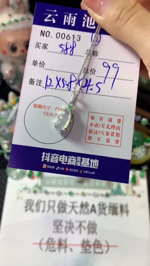 颈饰银S925镶嵌翡翠是***?翡翠