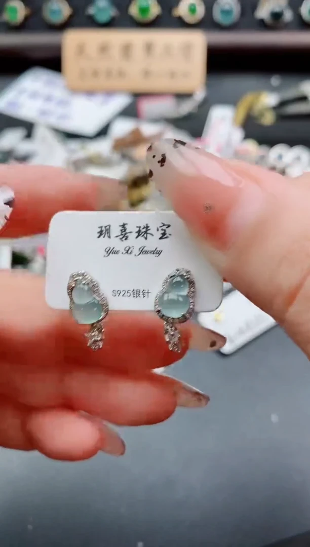 银S925镶嵌戒指翡翠1