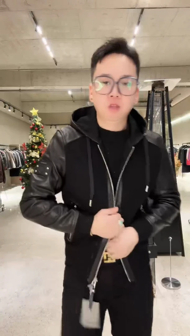 46码（90-115斤）男士真皮拼接棉夹克9023