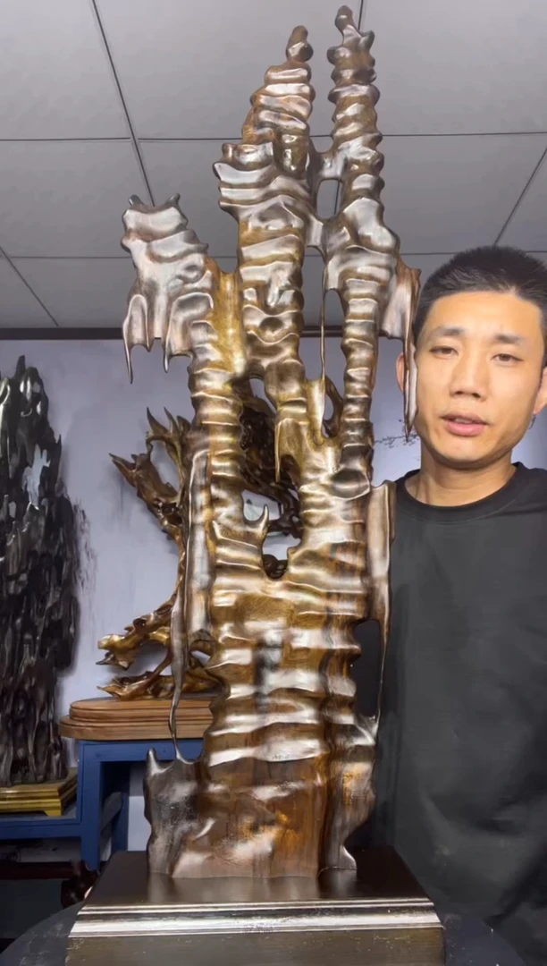 金丝楠木雕款土*金丝楠木工艺品摆件