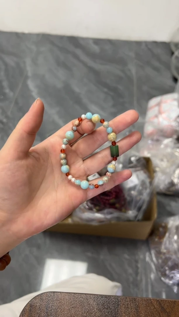 玛瑙/玉髓手链未镶嵌天然寿山石玛瑙款手链[3531]