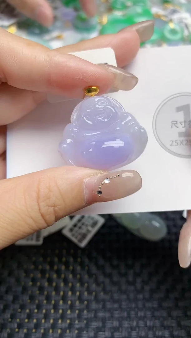 颈饰18K金镶嵌翡翠天然缅甸A货翡翠百元以上9元证书费自理