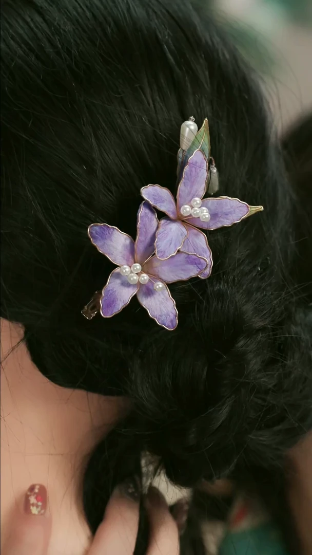 刺绣湘传礼纯手工发夹