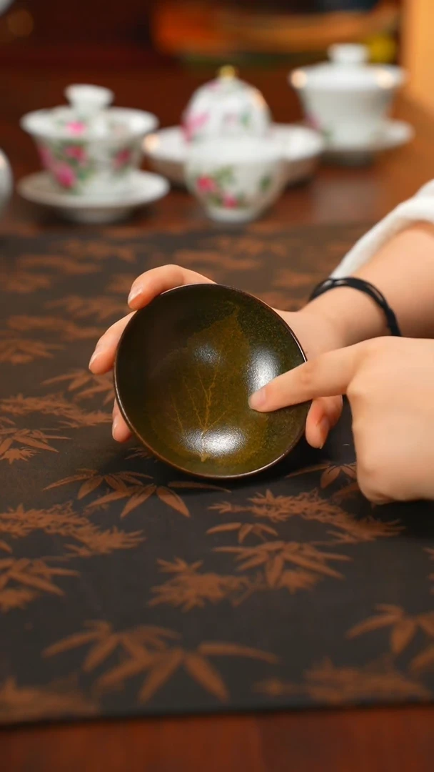 茶末木叶天目盏单杯