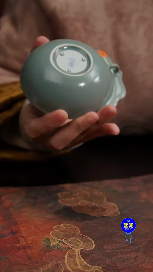 摆件瓷瑕品清凉寺原矿釉帽檐觞杯