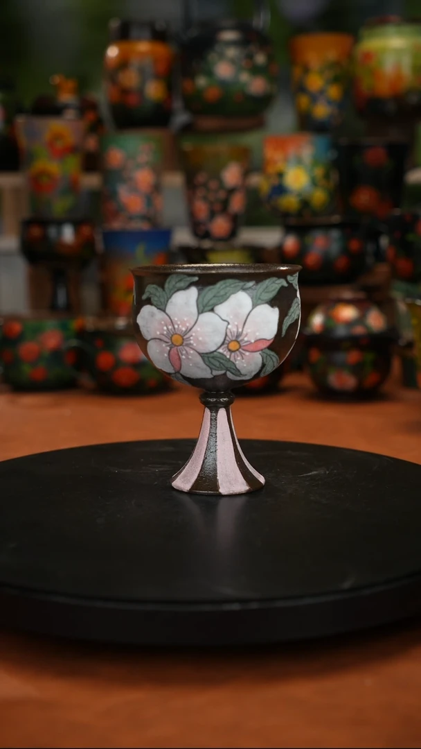 紫砂油画釉下彩手绘