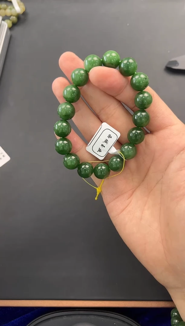 未镶嵌手串和田玉和田碧玉手串卡12微色差