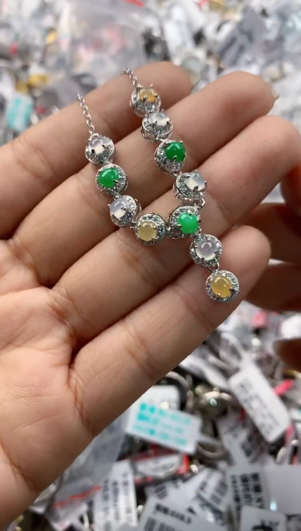 银S925镶嵌戒指翡翠999----4
