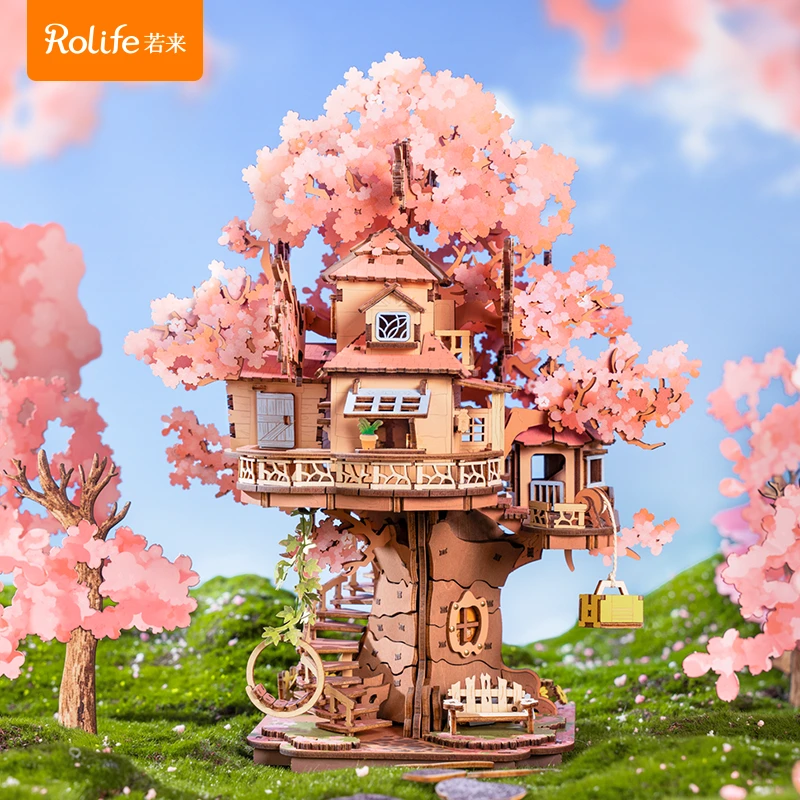 rolife/若来樱梦树屋3d立体拼装积木玩具手工模型家居摆件礼物