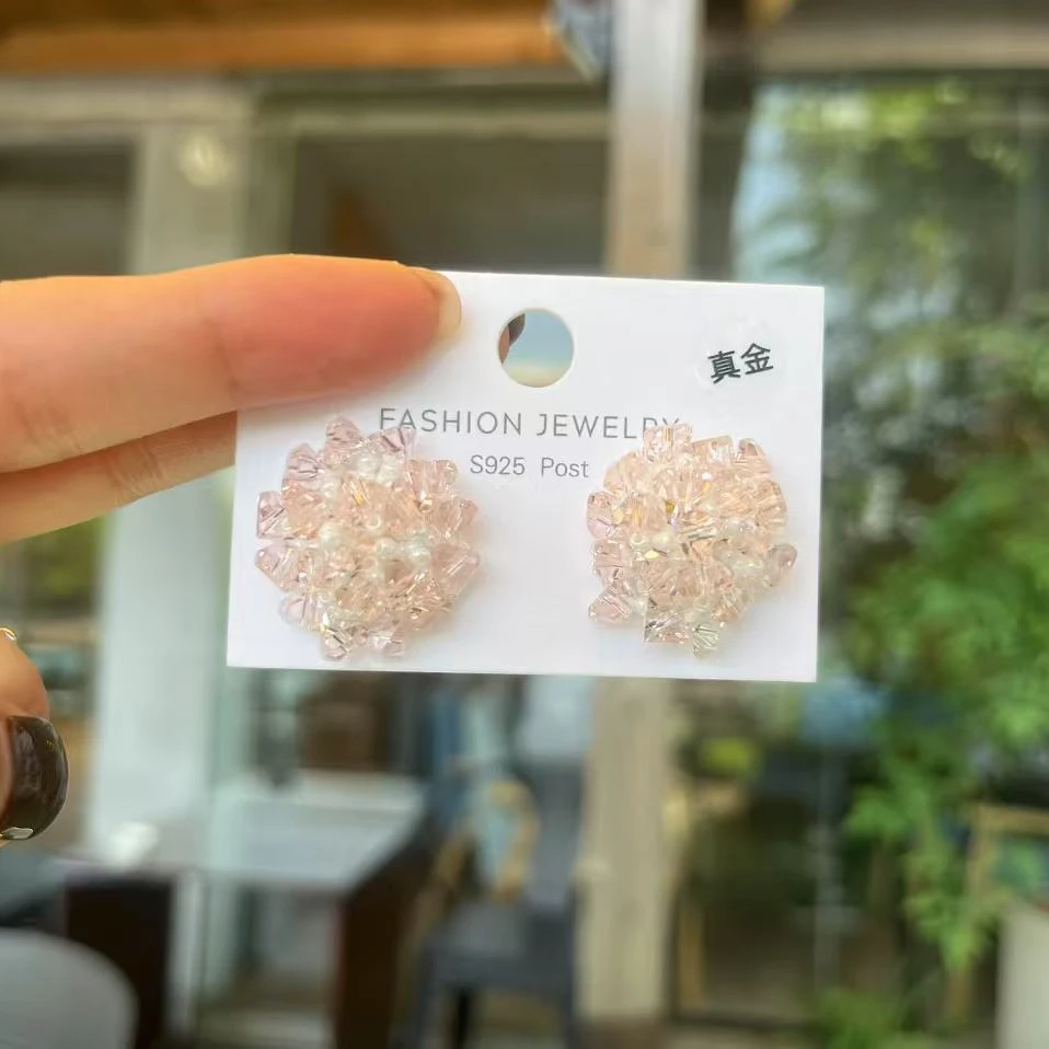 黄铜亚克力耳饰 925银针时尚个性轻奢风金色精致耳饰