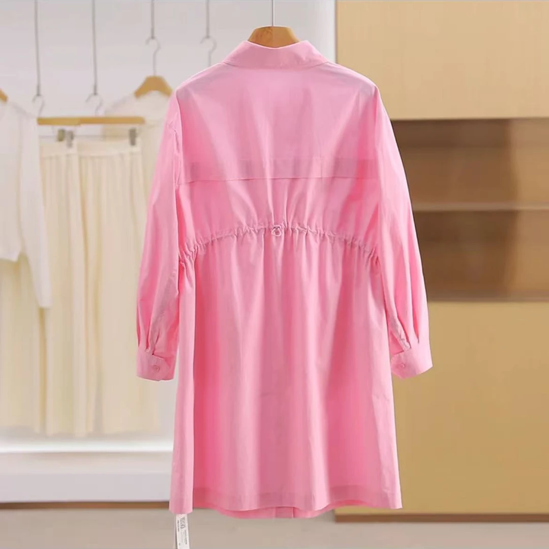 CF039-C宽松连衣裙休闲轻奢时尚女士设计师气质优雅收腰百搭温柔