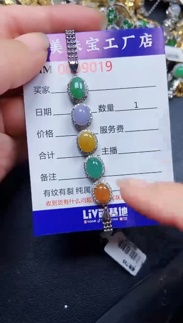 翡翠银S925镶嵌颈饰9019
