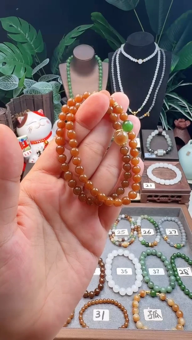 手链未镶嵌和田玉精品6m新疆且末糖玉双圈手串