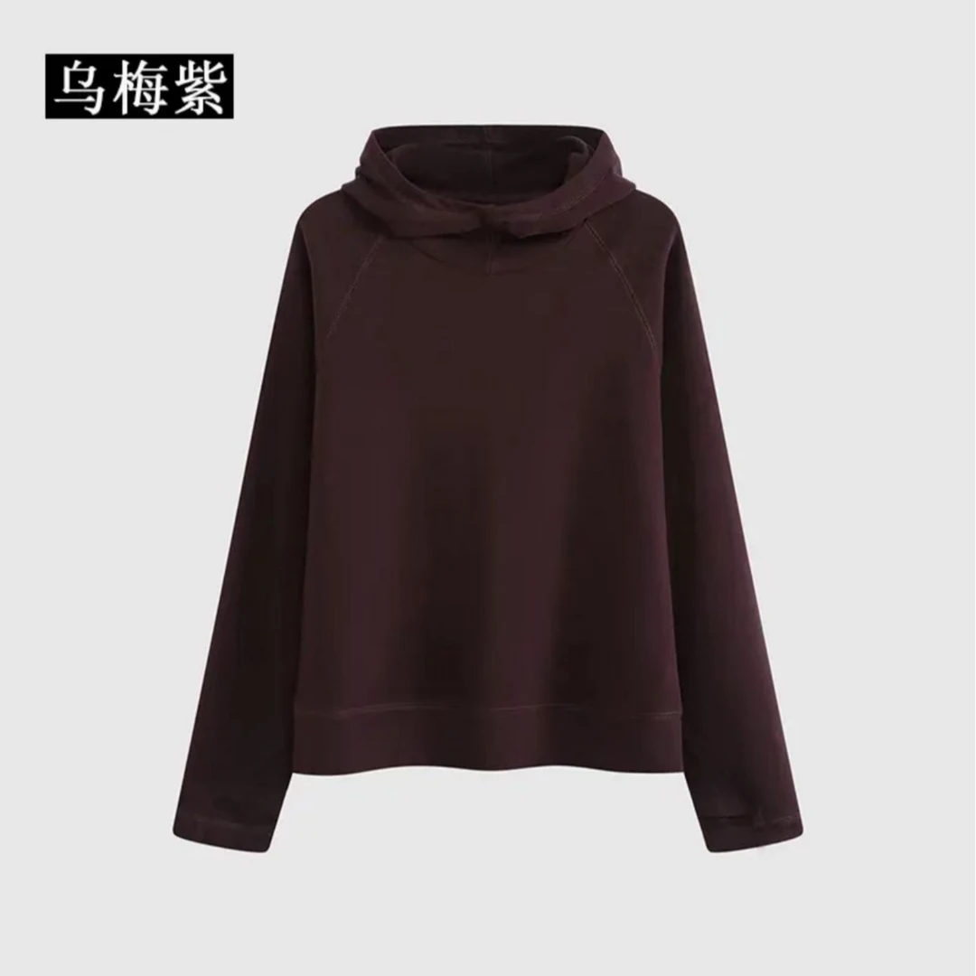 连帽保暖德绒卫衣女士针织打底宽松显瘦帽衫秋冬上新简约但不简单