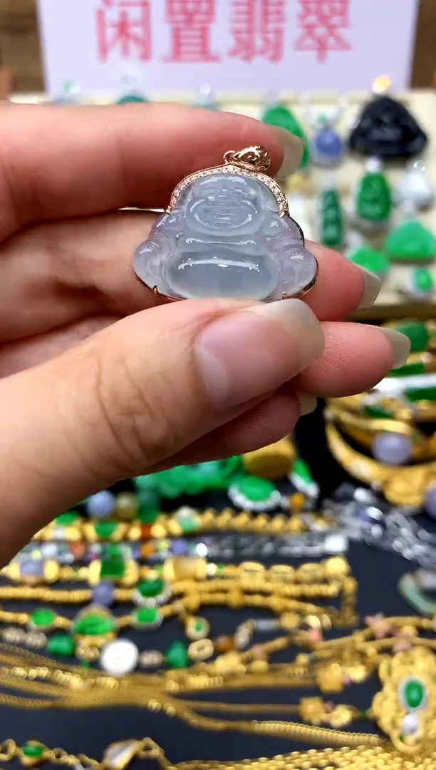 翡翠18K金镶嵌颈饰307-中国好珍宝